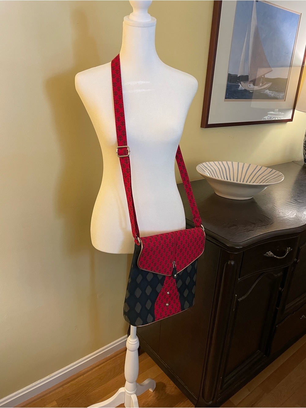 Stylish Red and Black Women's Bag